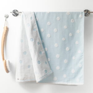 今治 バスタオル 水色 ドット ガーゼ 1枚セット まとめ買い 約60×110 cm ベビー タオル バスタオル かわいい 今治製 ドット